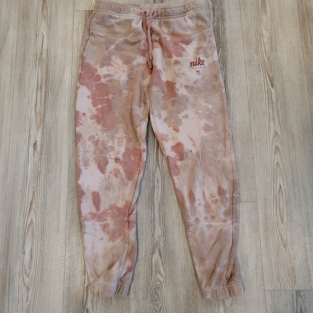 Nike Women's Tie-Dye Joggers - Pink and Tan
